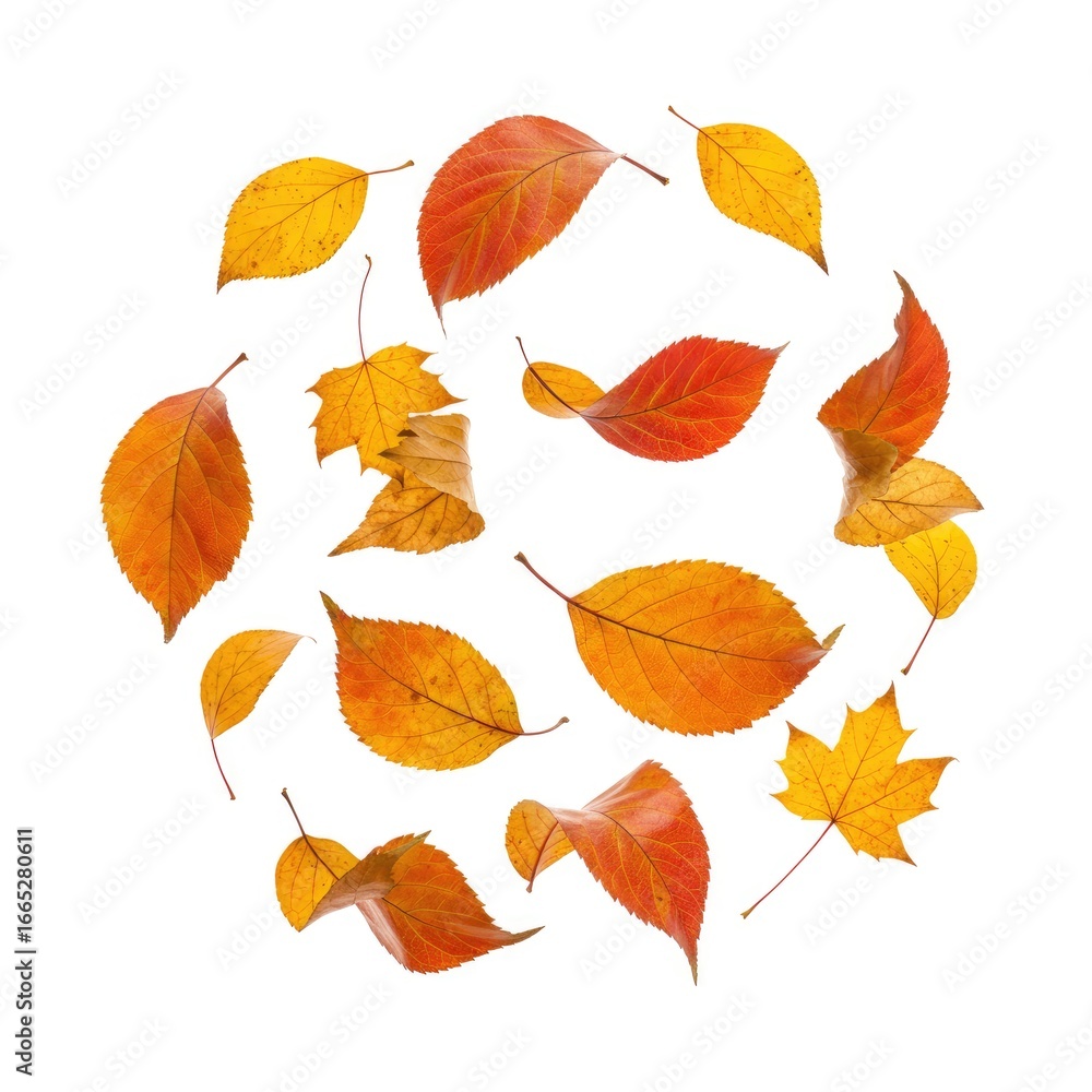 Obraz premium autumn leaves on white background