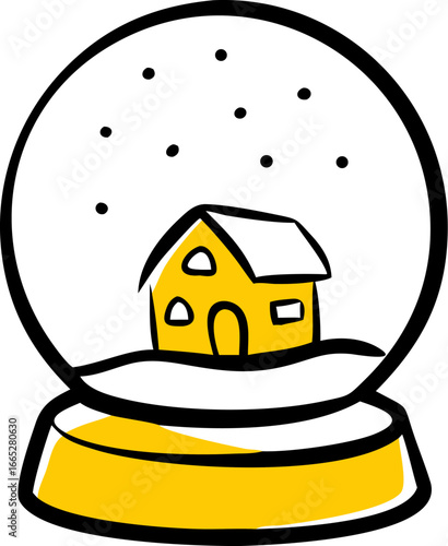 Charming snow globe featuring a small house isolated on white background isolated on transparent background