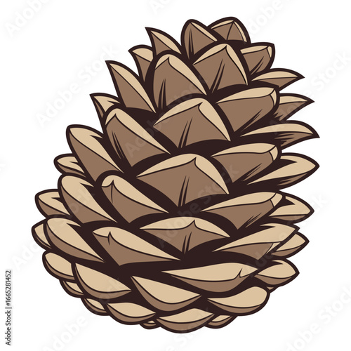 Detailed pine cone illustration isolated on white background isolated on transparent background