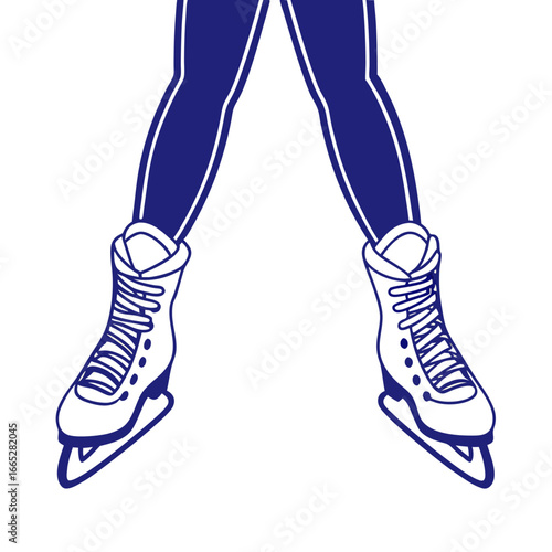 Dynamic ice skater performing a figure skating move isolated on white background isolated on transparent background