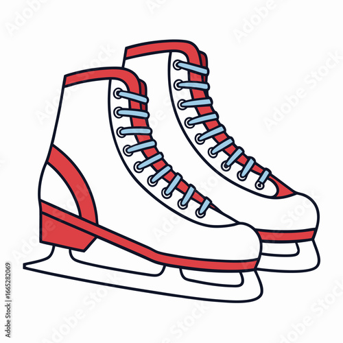 Pair of ice skates with laces isolated on white background isolated on transparent background