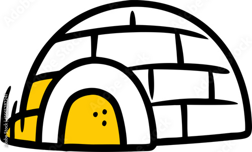 An igloo in the snow on a white background isolated on white background isolated on transparent background