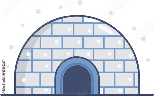 Igloo in a snowy landscape isolated on white background isolated on transparent background