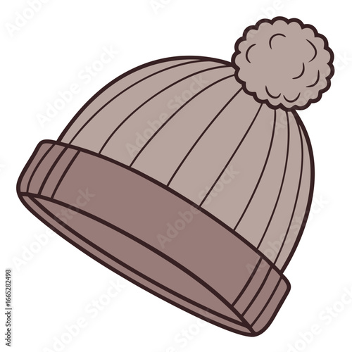 Warm winter wool hat illustration isolated on white background isolated on transparent background