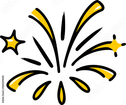 Dynamic fireworks explosion celebration isolated on white background isolated on transparent background