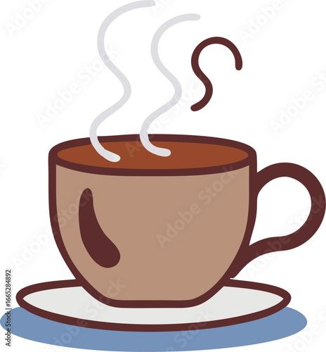 Illustration of a steaming hot cocoa mug isolated on white background isolated on transparent background