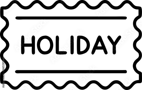 Festive holiday postage stamp design isolated on white background isolated on transparent background