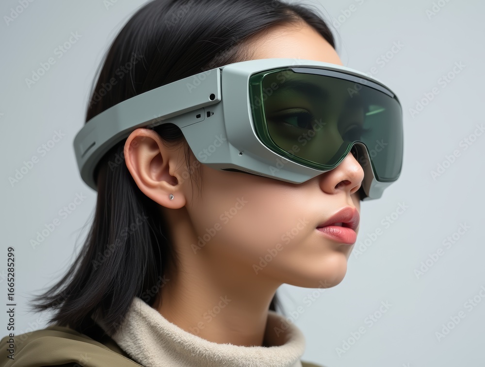 Naklejka premium woman in vr glasses
