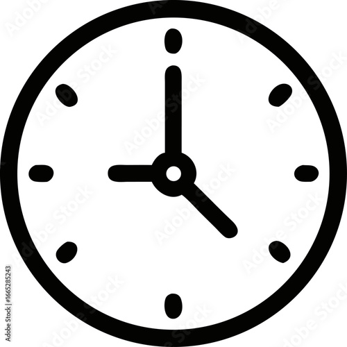 Classic analog clock face showing midnight isolated on white background isolated on transparent background