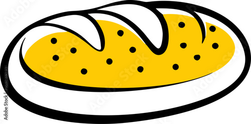Illustration of a festive loaf of bread on a white background isolated on white background isolated on transparent background