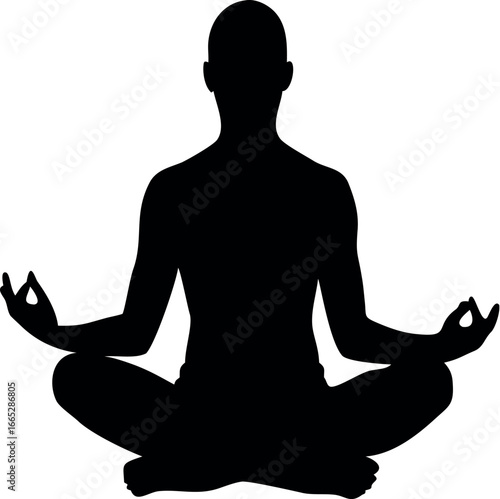 silhouette of yoga