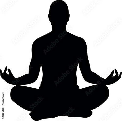 silhouette of yoga