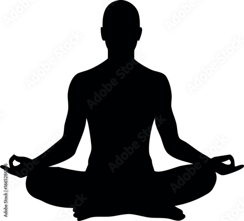 silhouette of yoga