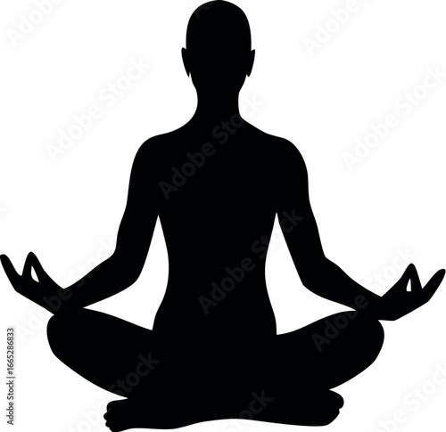 silhouette of yoga