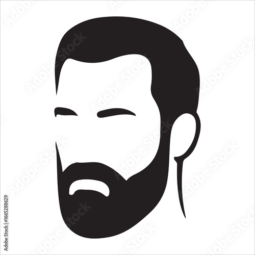 hairstyle designs for men silhouette,Man haircut silhouette vector image with white background,Man vector logo. Icon of man silhouette vector illustration.