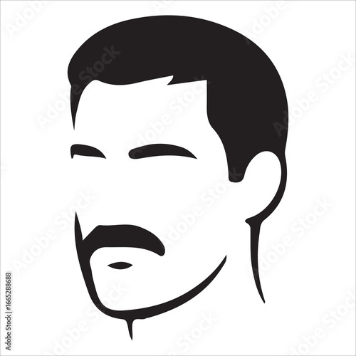 hairstyle designs for men silhouette,Man haircut silhouette vector image with white background,Man vector logo. Icon of man silhouette vector illustration.