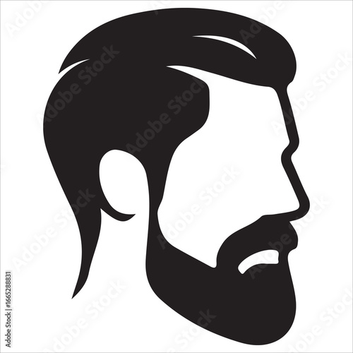 hairstyle designs for men silhouette,Man haircut silhouette vector image with white background,Man vector logo. Icon of man silhouette vector illustration.
