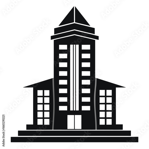Facilities Silhouette Vector icon on white background