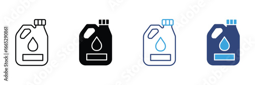 canister of motor oil icon in outline and flat style ,  vector  illustration . 