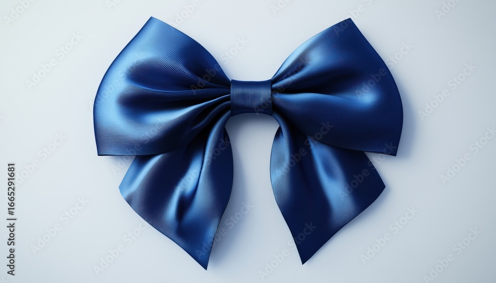 Naklejka premium Elegant Blue Bow For Stylish Accessories And Gift Wrapping Needs: A Versatile Choice For Adding A Touch Of Sophistication.