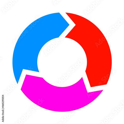 Round arrow diagram 3 element - vector illustration
