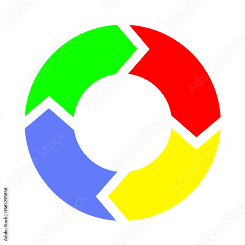 Round arrow diagram 4 element - vector illustration