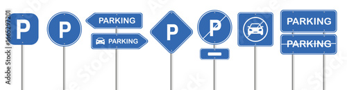 Parking icons set. Parking permit and prohibition. Vector EPS 10