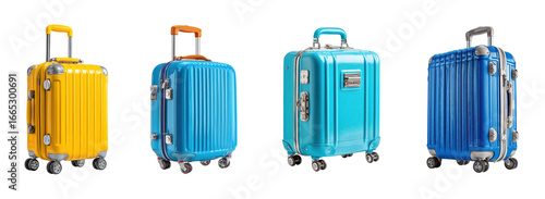 Wallpaper Mural Travel luggage showcase product bright environment, isolated on transparent background, png set Torontodigital.ca