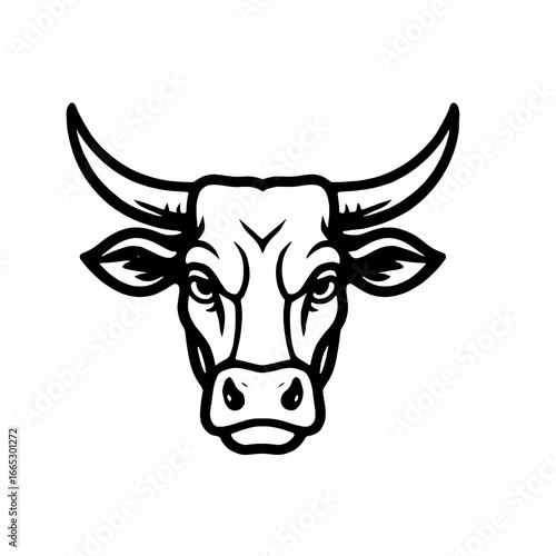 Bull Head Silhouette Vector Illustration