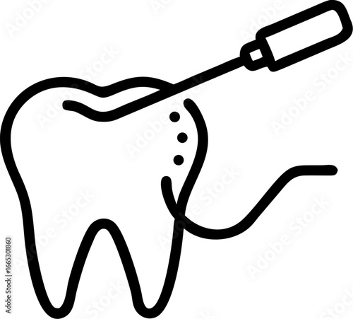 Dental cleaning tool for tooth scaling in Adobe Illustrator Artwork  