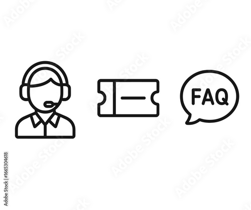 Customer support representative assists with ticket inquiries and FAQ at a service center during daytime