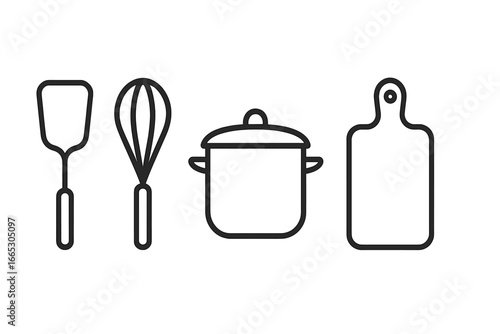 Kitchen utensils arranged for cooking preparation showcasing essential tools for culinary tasks and baking