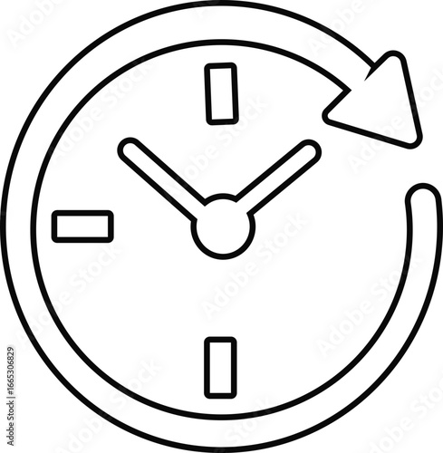 Timekeeping device icon, Simple black clock on green background for time related concepts, ,Business lunch icon. Knife, fork and plate with clock illustration. Lunch time symbol.