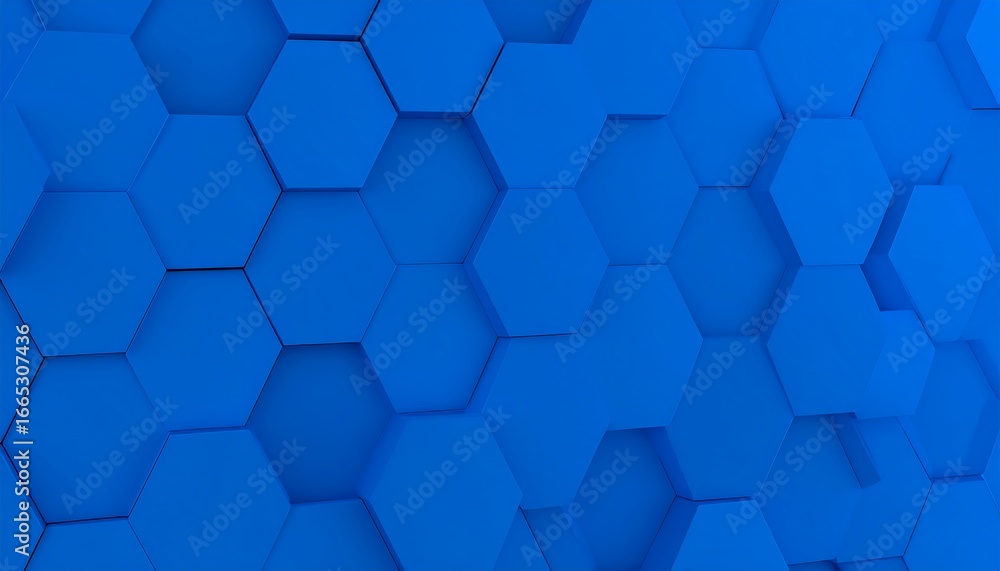 Fototapeta premium Abstract hexagonal pattern, blue