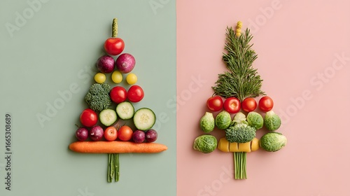 Unique and Festive Christmas Tree Made of Fresh Vegetables