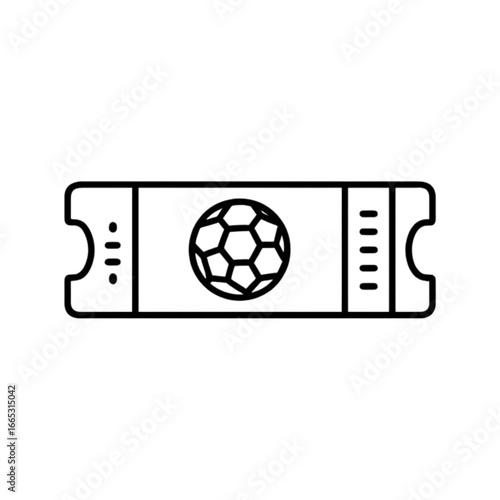 Soccer ticket featuring a football graphic in minimalist design  
