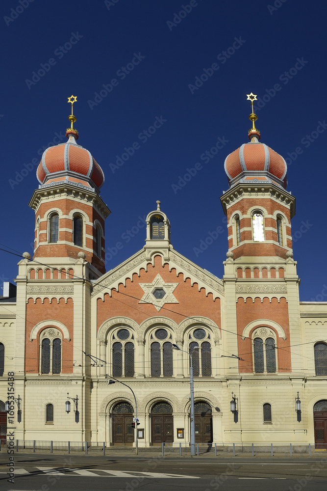 Obraz premium The Great Synagogue, the second-largest synagogue in Europe. Pilsen, Czech Republic.