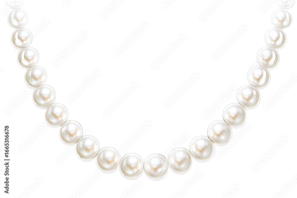 Obraz premium Elegant Pearl Necklace isolated on white transparent background