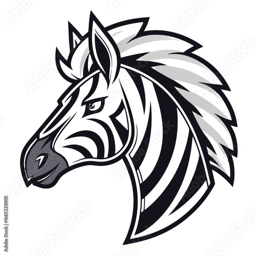 Zebra Mascot Logo Vector, Striped Esports Head Icon Transparent