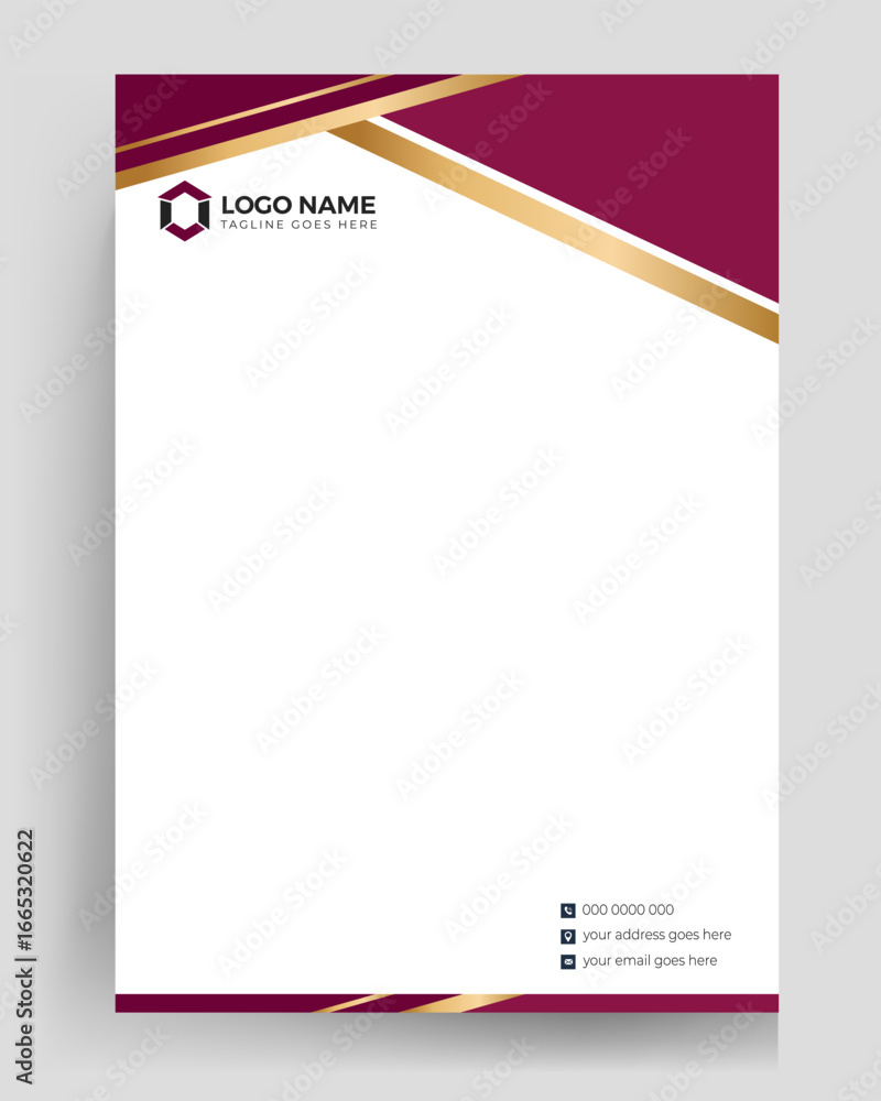 Fototapeta premium Unique Modern Editable Corporate Letterhead Pad Template