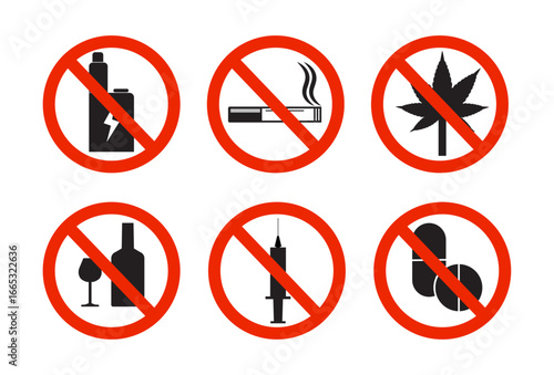 no drugs sign symbol isolated vector