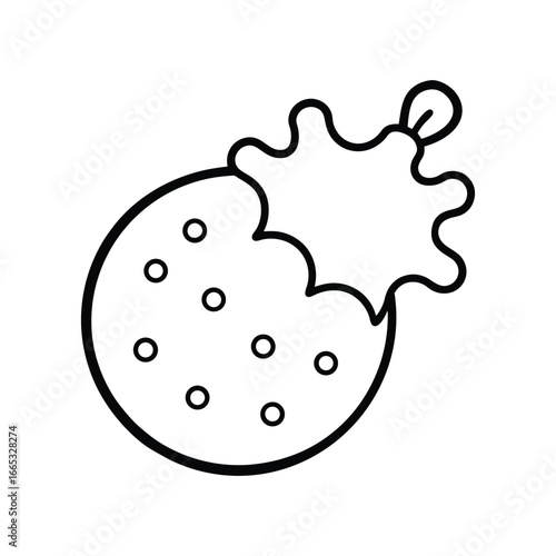 Christmas Cookie Line Art Silhouette Vector on White Background