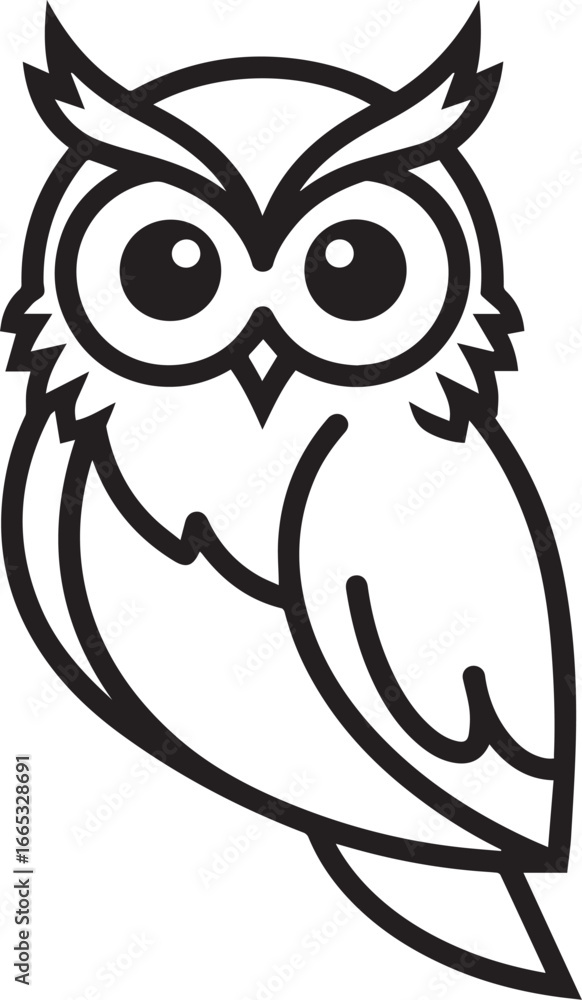 Fototapeta premium Owl Line Art Icon