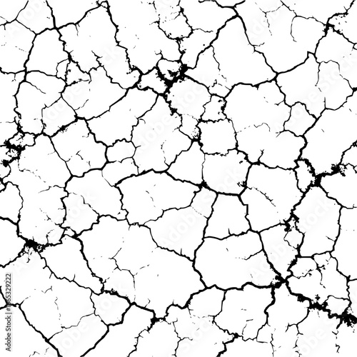 Cracked surface texture vector design for background use and graphic design projects black and white illustration
