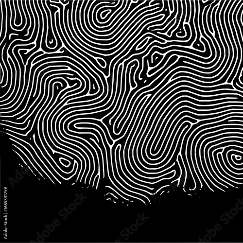 Abstract fingerprint pattern background vector design for security identity and recognition concept