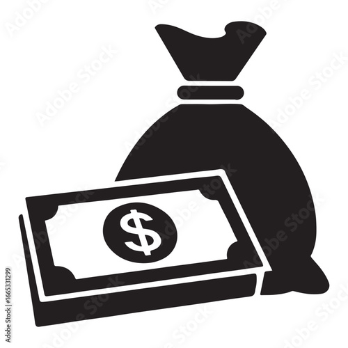 Banking Wealth Dollar Sack Silhouette Design