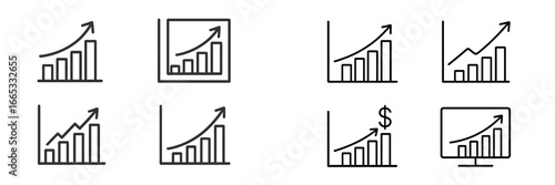 Creative startup launch outline icons illustrating business concepts and innovation in a clear and modern style