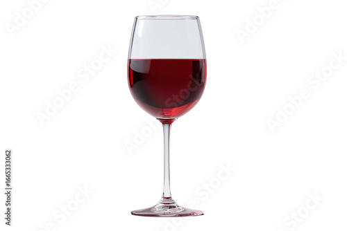 Glass of Red Wine Isolated on White Transparent Background