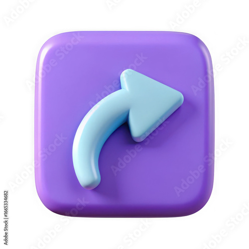 3d share icon with curved arrow isolated on transparent background