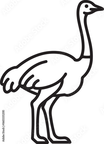 Ostrich Line Art Icon